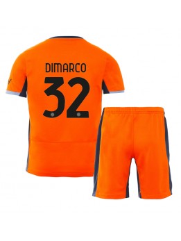 Inter Milan Federico Dimarco #32 Ausweichtrikot für Kinder 2023-24 Kurzarm (+ Kurze Hosen)